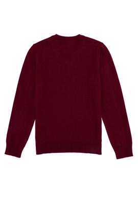 Erkek Çocuk Bordo V Yaka Triko Kazak - 50257688062