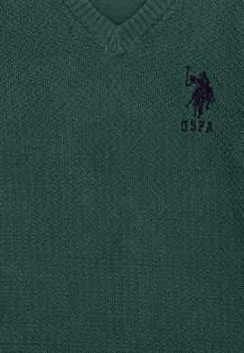 Erkek Çocuk Yeşil V Yaka Triko Kazak - 50257688065