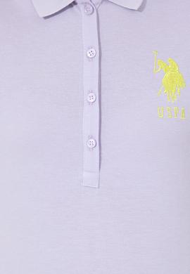 Kadın Lila Basic Polo Yaka Tişört - 50246283029