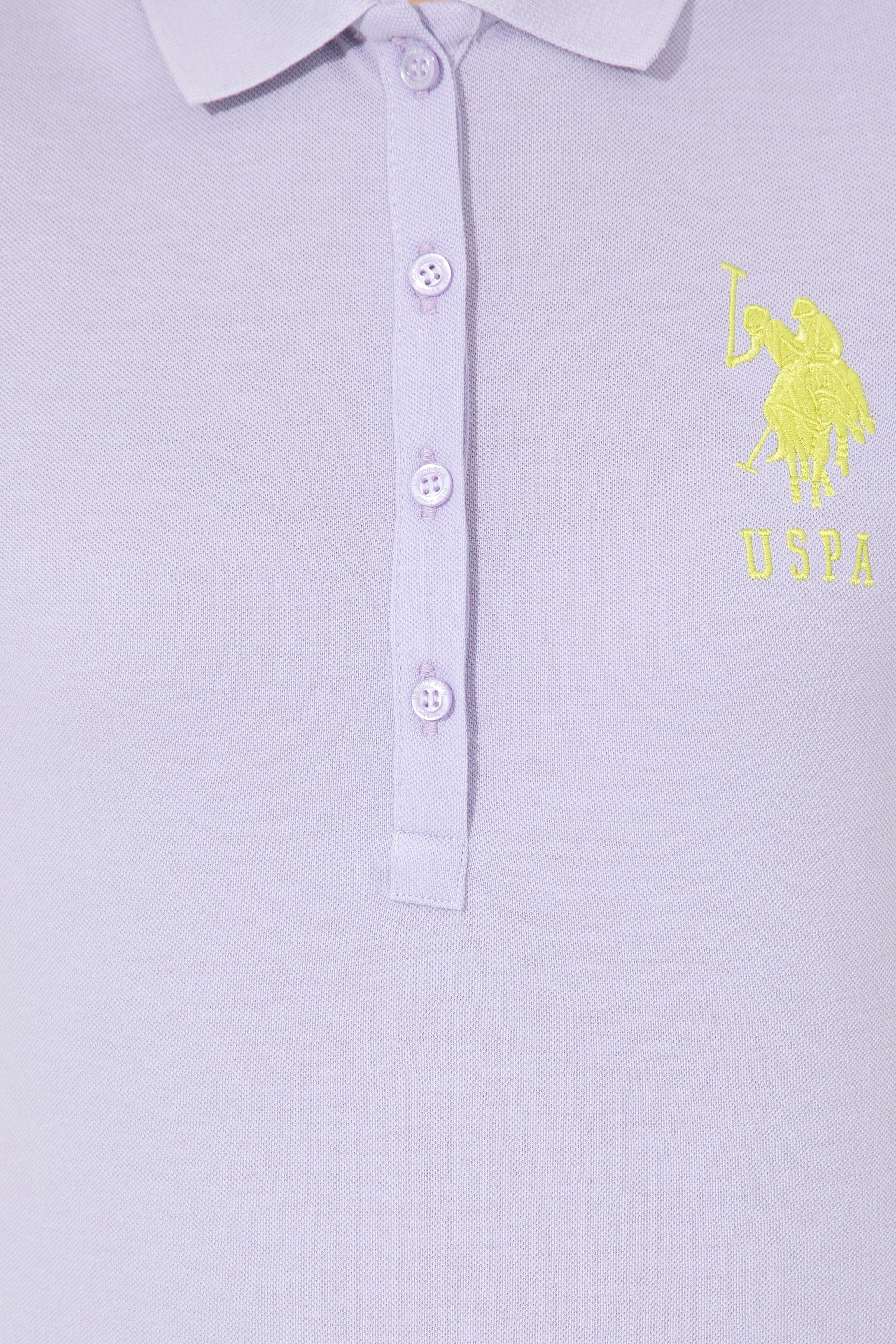 Kadın Lila Basic Polo Yaka Tişört - Image 6