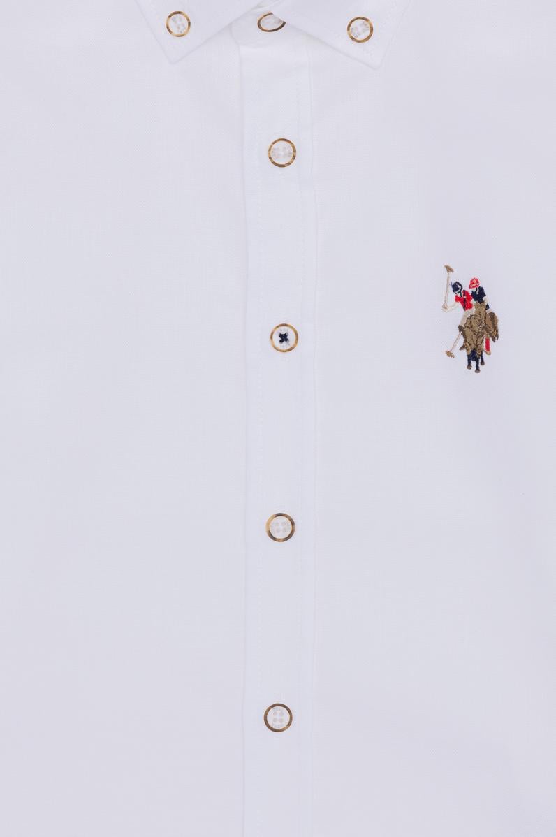 Erkek Çocuk Beyaz Uzun Kollu Basic Gömlek