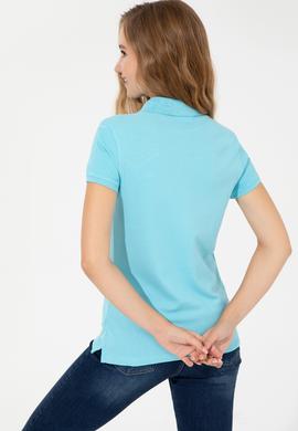 Kadın Turkuaz Basic Polo Yaka Tişört - 50246278142