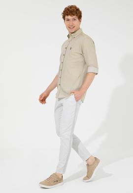 Erkek Açık Gri Kanvas Pantolon - 50246113005