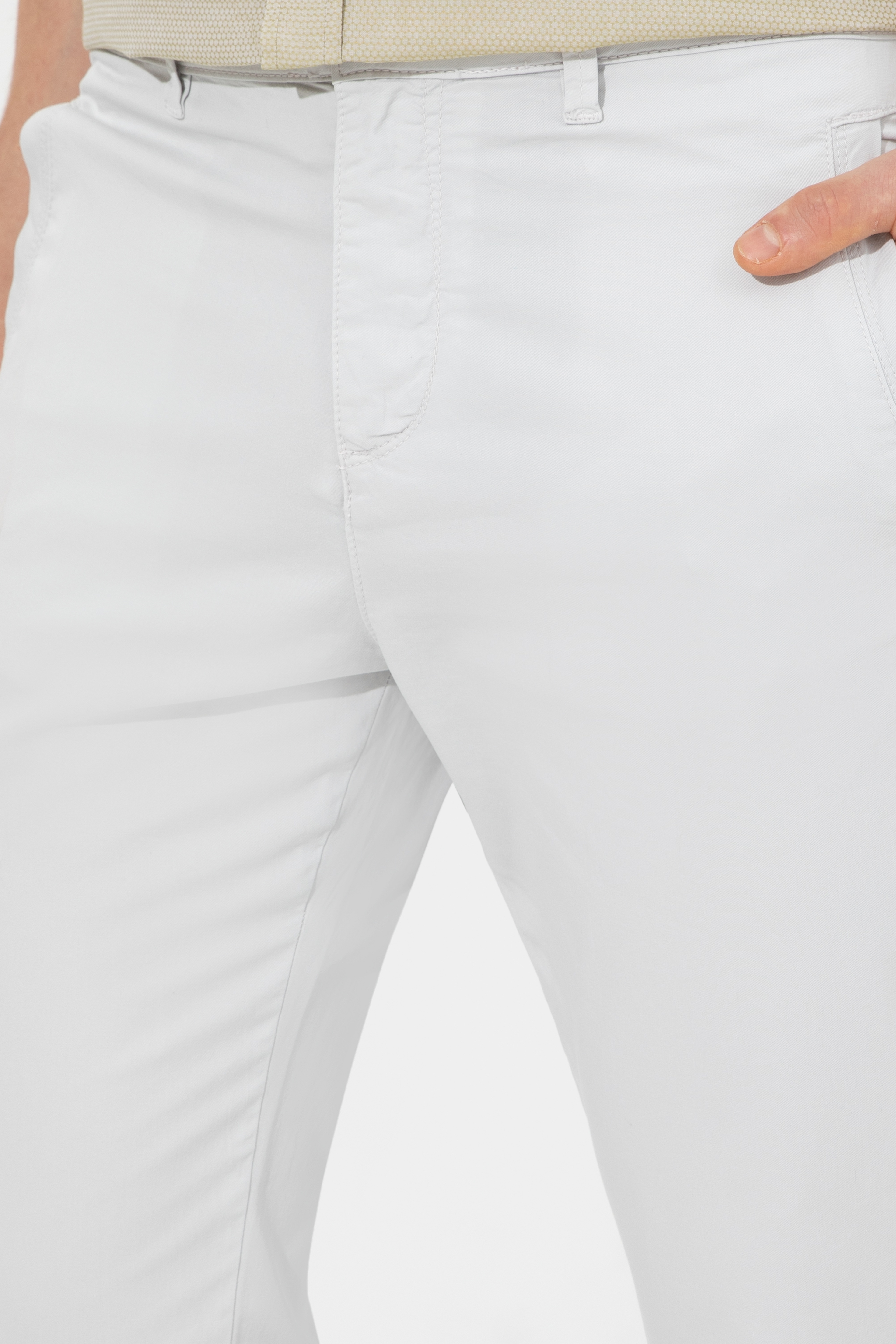Erkek Carrot Fit Açık Gri Kanvas Pantolon