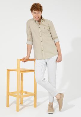 Erkek Açık Gri Kanvas Pantolon - 50246113005