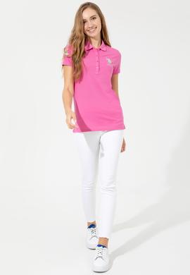 Kadın Pembe Basic Polo Yaka Tişört - 50246283074
