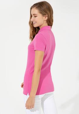 Kadın Pembe Basic Polo Yaka Tişört - 50246283074