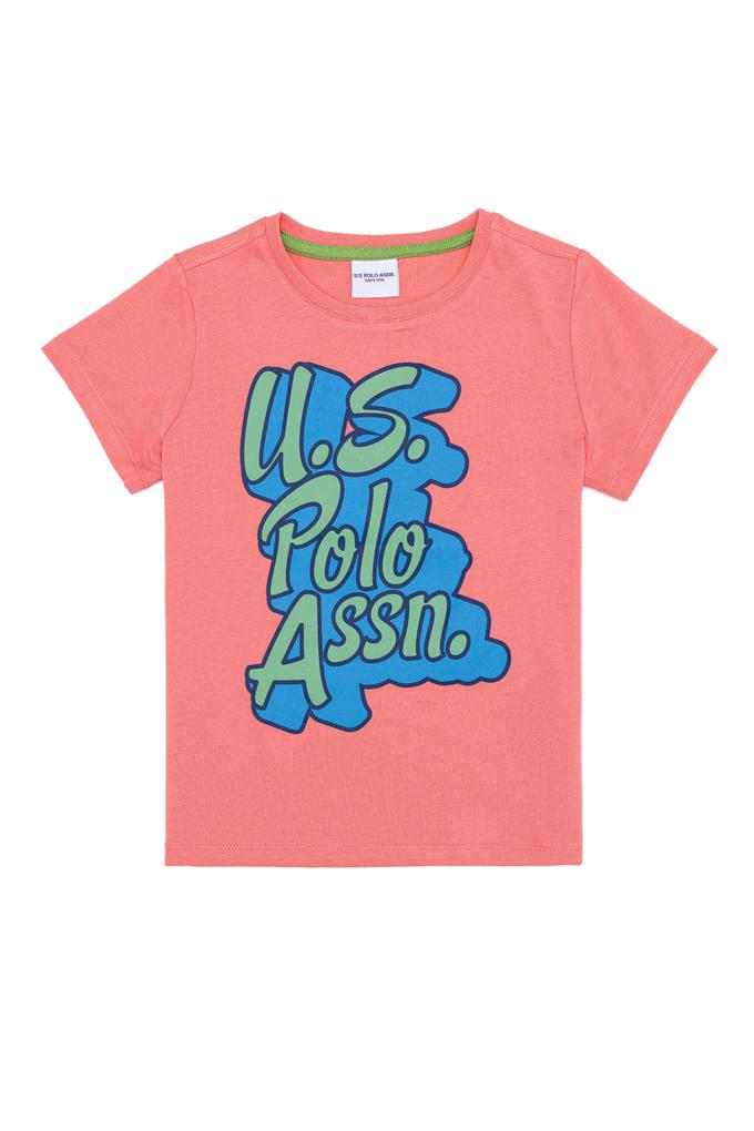 Çocuk Nar Çiçeği Bisiklet Yaka Tişört