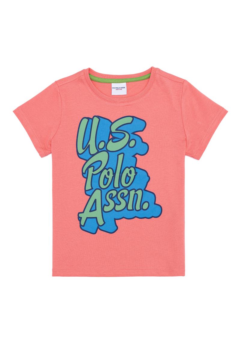 Çocuk Nar Çiçeği Bisiklet Yaka Tişört