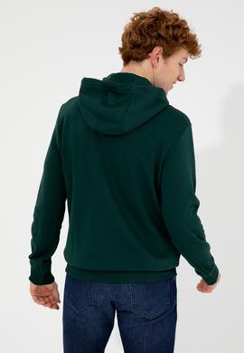 Erkek Yeşil Kapüşonlu Örme Hırka - 50257483004