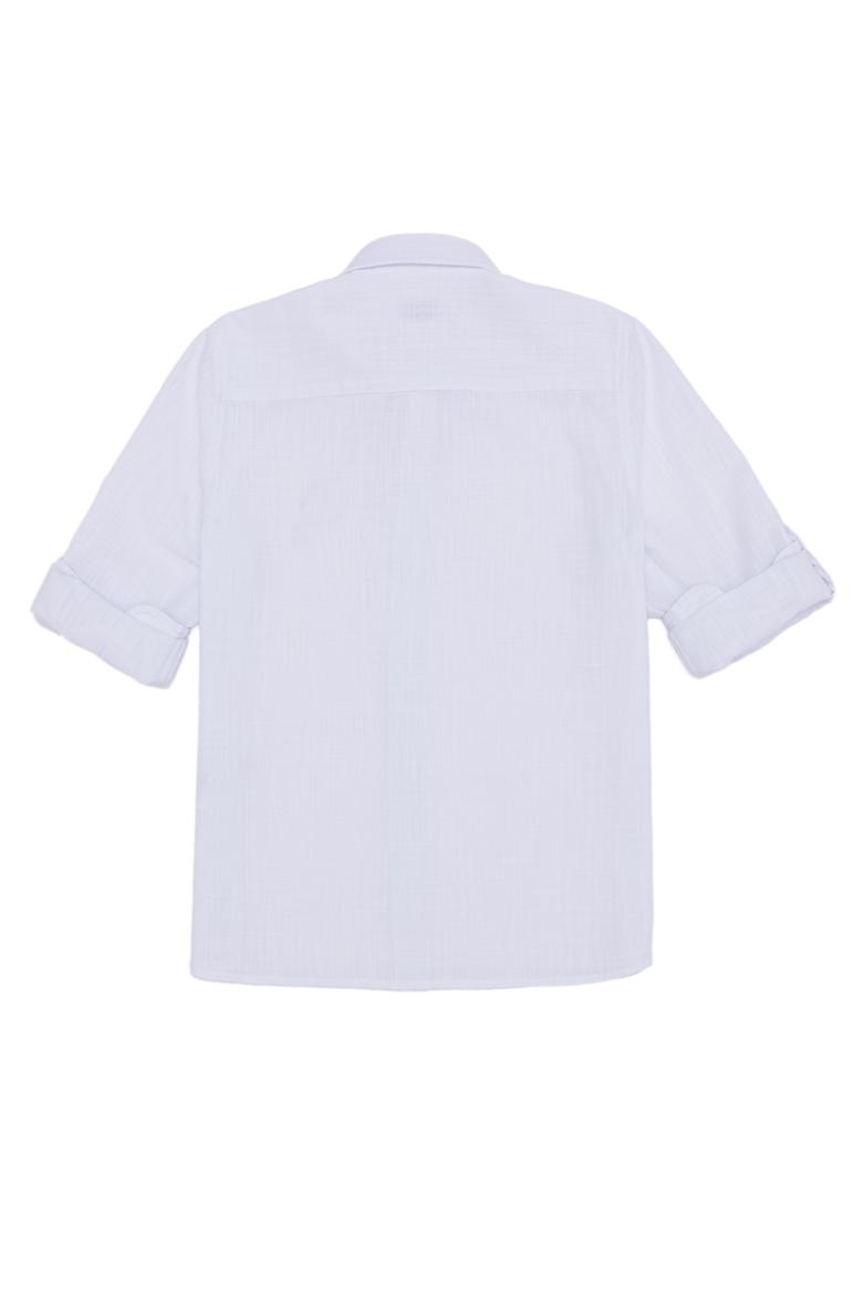 Erkek Çocuk Beyaz Uzun Kollu Basic Gömlek - 50254327039