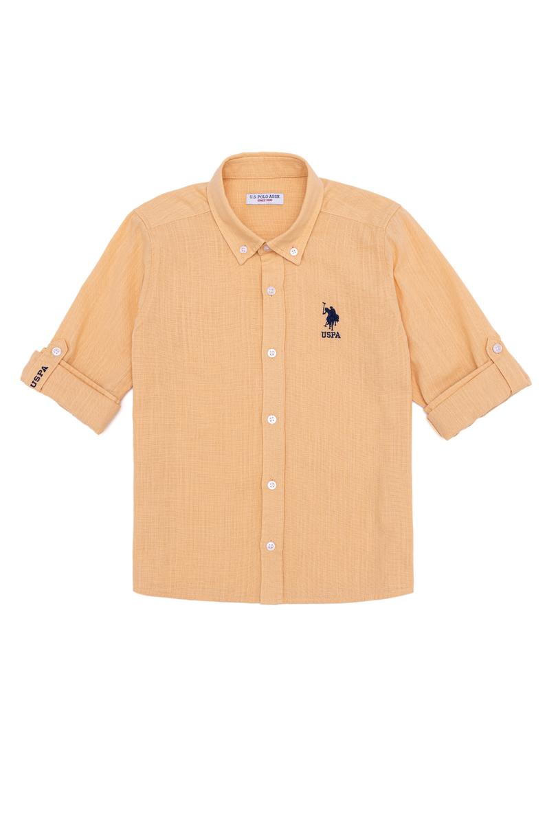 Erkek Çocuk Turuncu Uzun Kollu Basic Gömlek