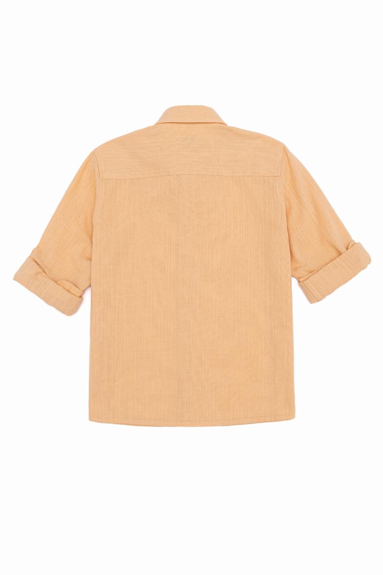 Erkek Çocuk Turuncu Uzun Kollu Basic Gömlek - 50254327094