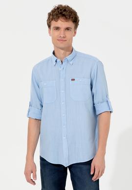 Erkek Mavi Uzun Kollu Gömlek - 50247465024