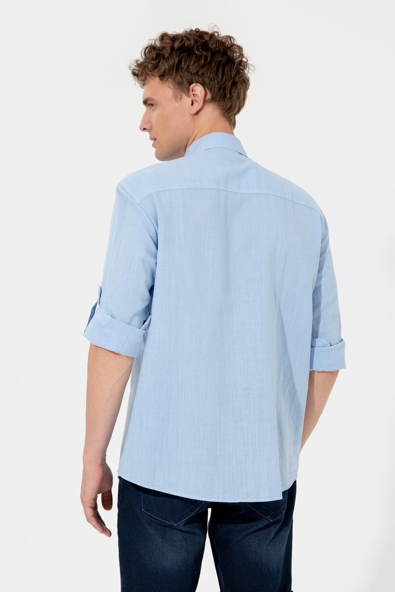 Erkek Mavi Uzun Kollu Gömlek - 50247465024