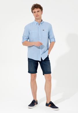 Erkek Mavi Uzun Kollu Gömlek - 50247465024