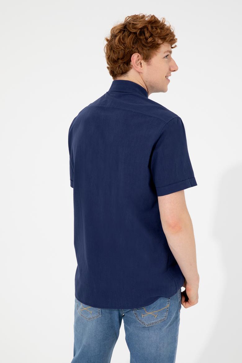 Erkek Lacivert Kısa Kollu Gömlek - 50254416023