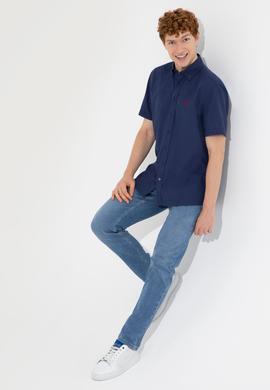 Erkek Lacivert Kısa Kollu Gömlek - 50254416023