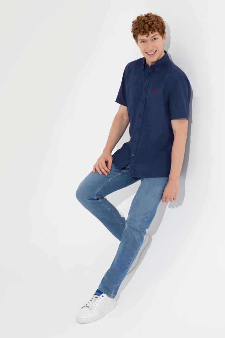 Erkek Lacivert Kısa Kollu Gömlek - 50254416023
