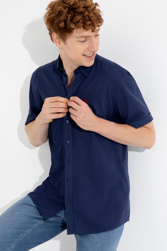 Erkek Lacivert Kısa Kollu Gömlek