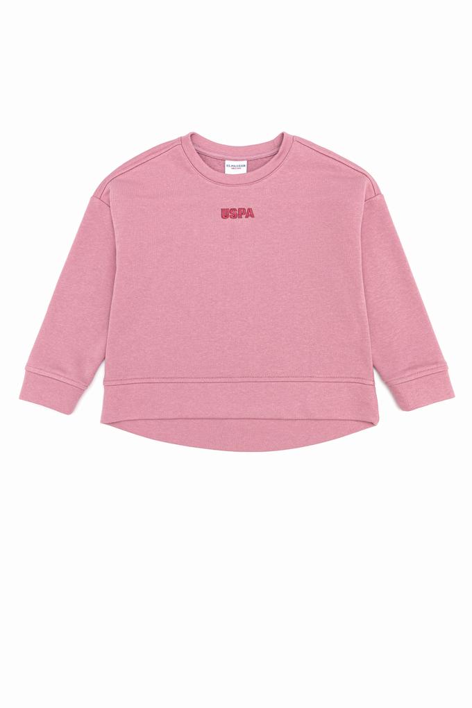 Çocuk Manolya Basic Bisiklet Yaka Sweatshirt