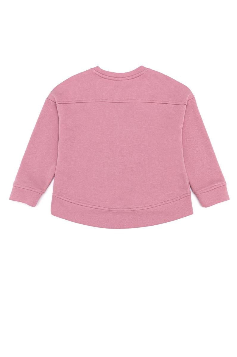 Çocuk Manolya Basic Bisiklet Yaka Sweatshirt