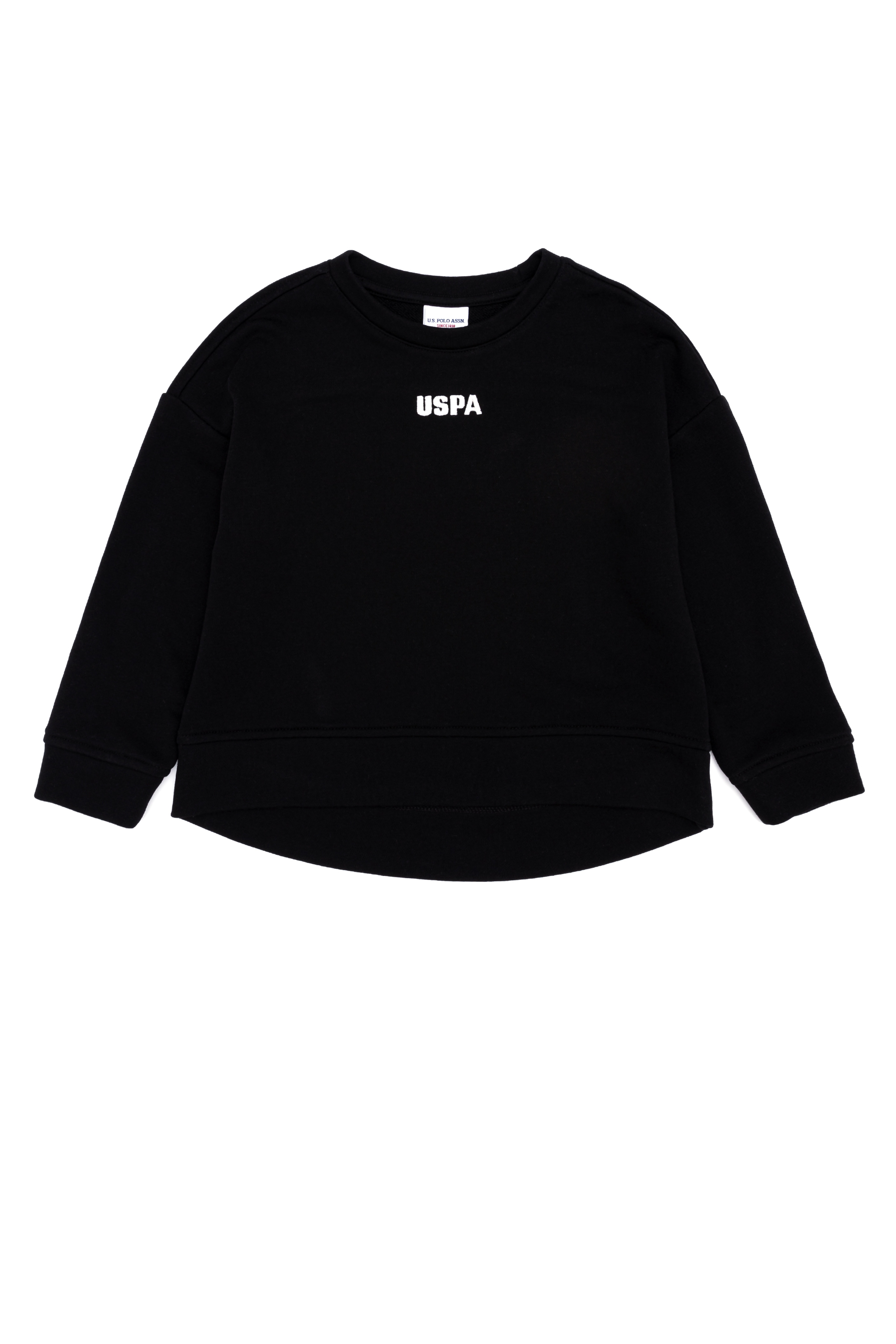 Çocuk Siyah Basic Bisiklet Yaka Sweatshirt - Image 5
