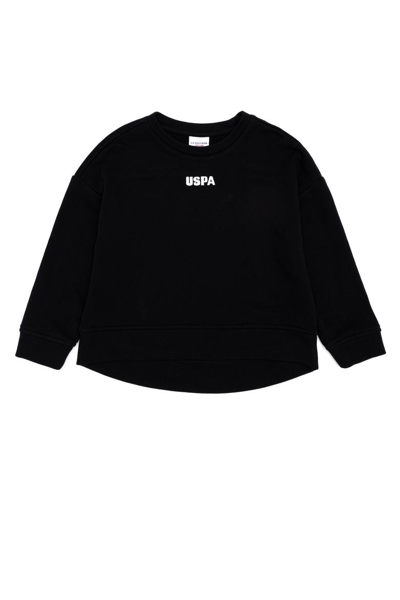 Çocuk Siyah Basic Bisiklet Yaka Sweatshirt - 50260923039