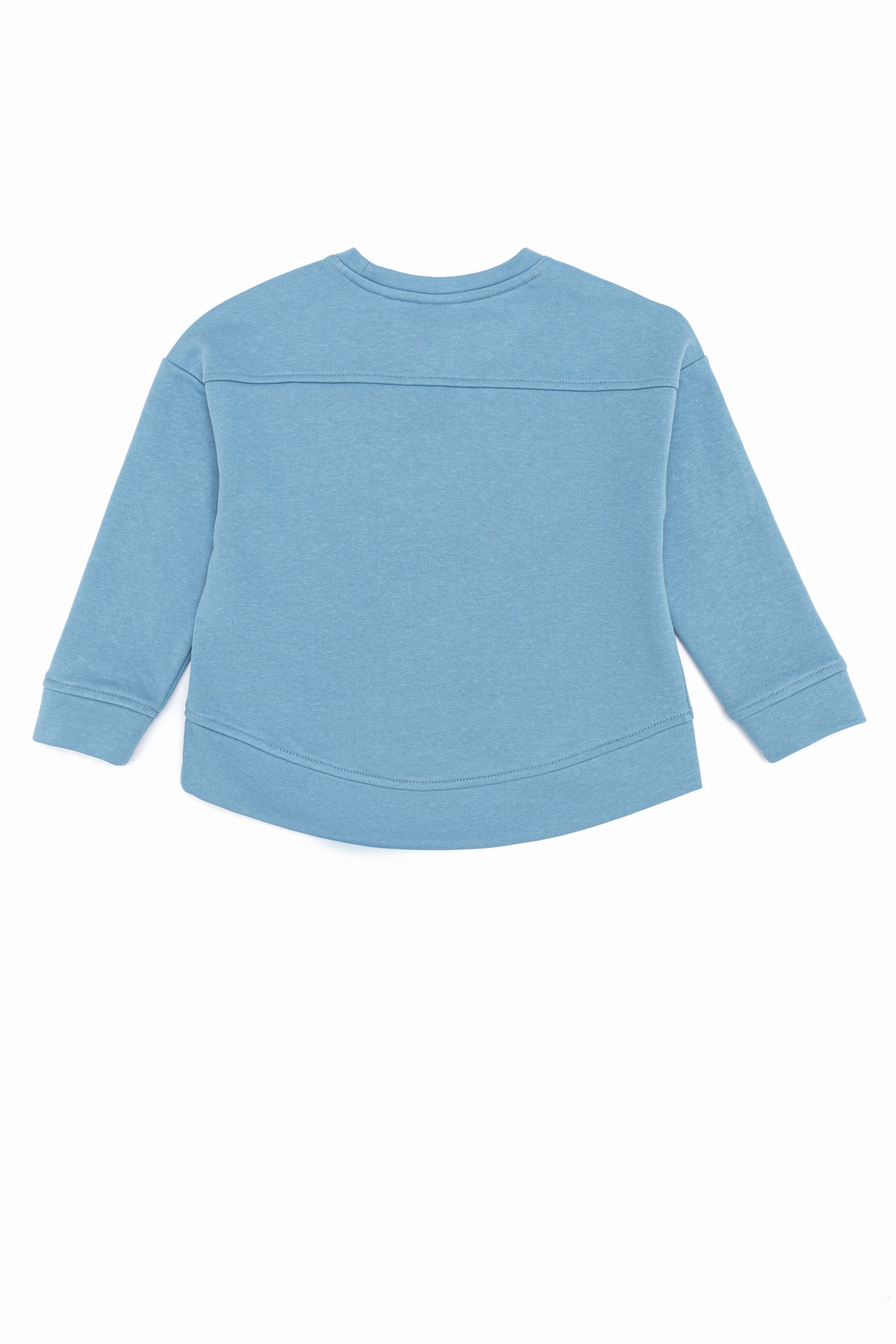 Çocuk Mavi Basic Bisiklet Yaka Sweatshirt