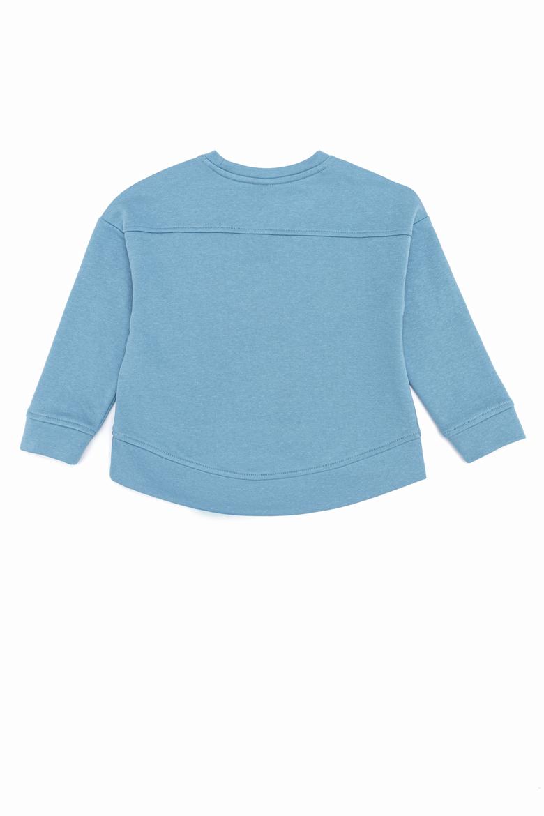 Çocuk Mavi Basic Bisiklet Yaka Sweatshirt - 50260923084