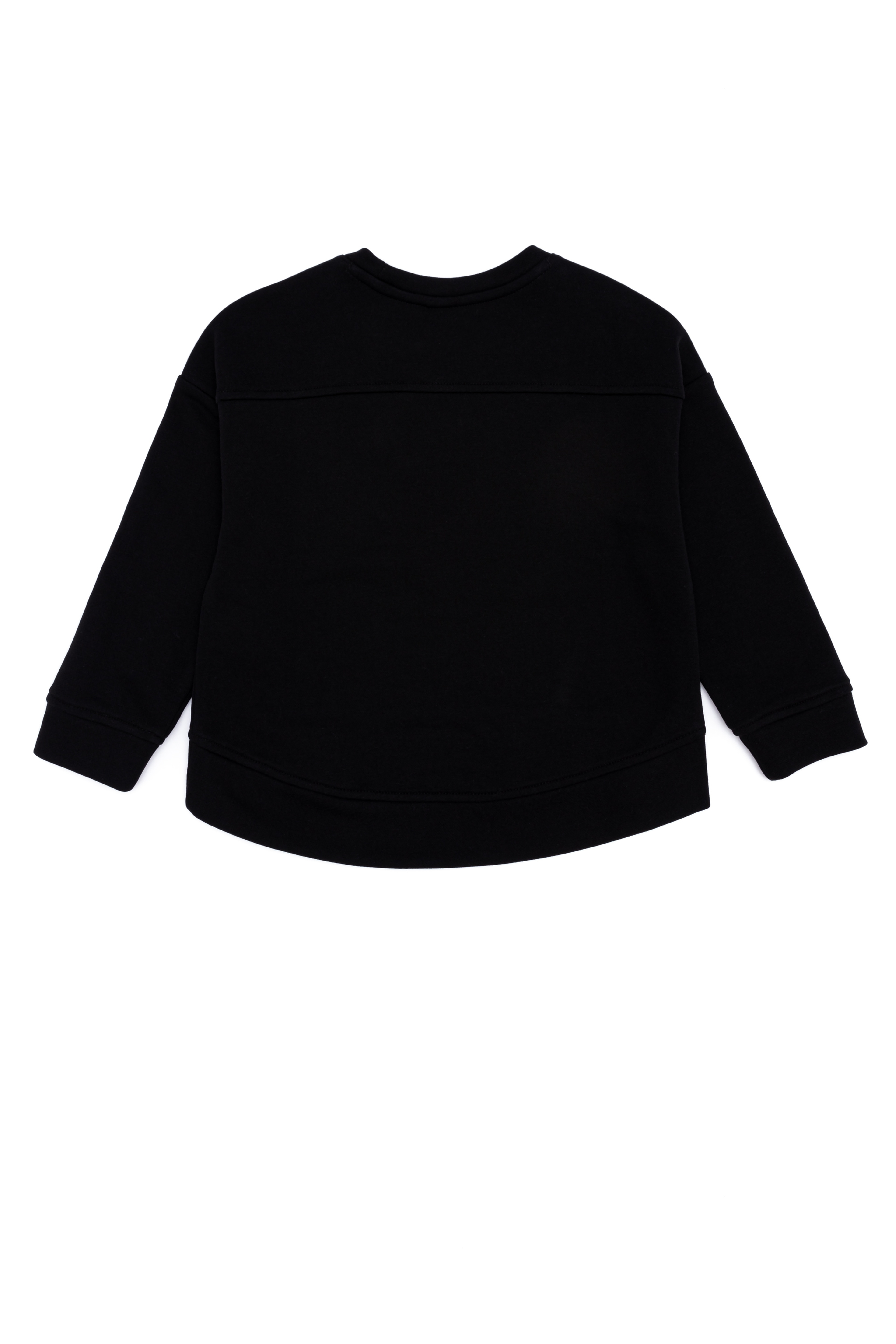 Çocuk Siyah Basic Bisiklet Yaka Sweatshirt - Image 6