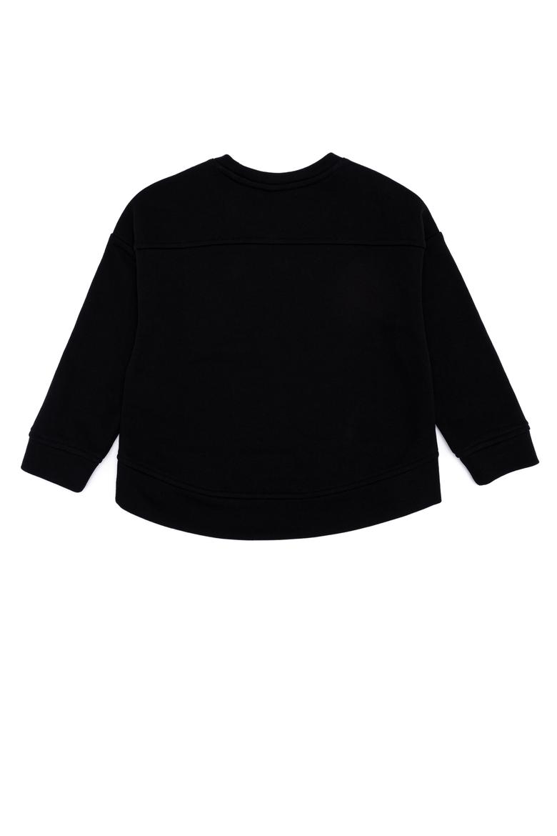 Çocuk Siyah Basic Bisiklet Yaka Sweatshirt - 50260923039