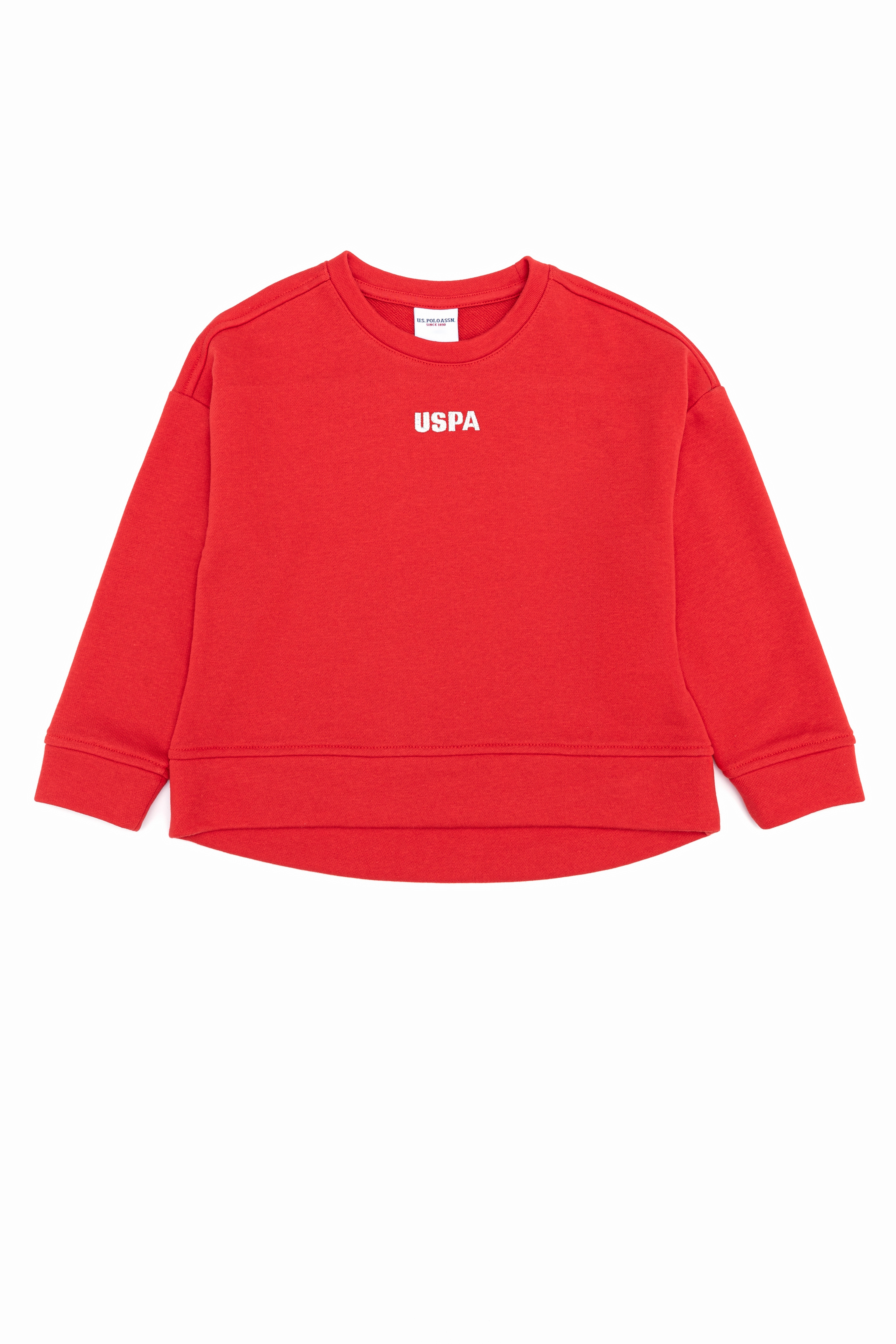 Çocuk Kırmızı Basic Bisiklet Yaka Sweatshirt - Image 4