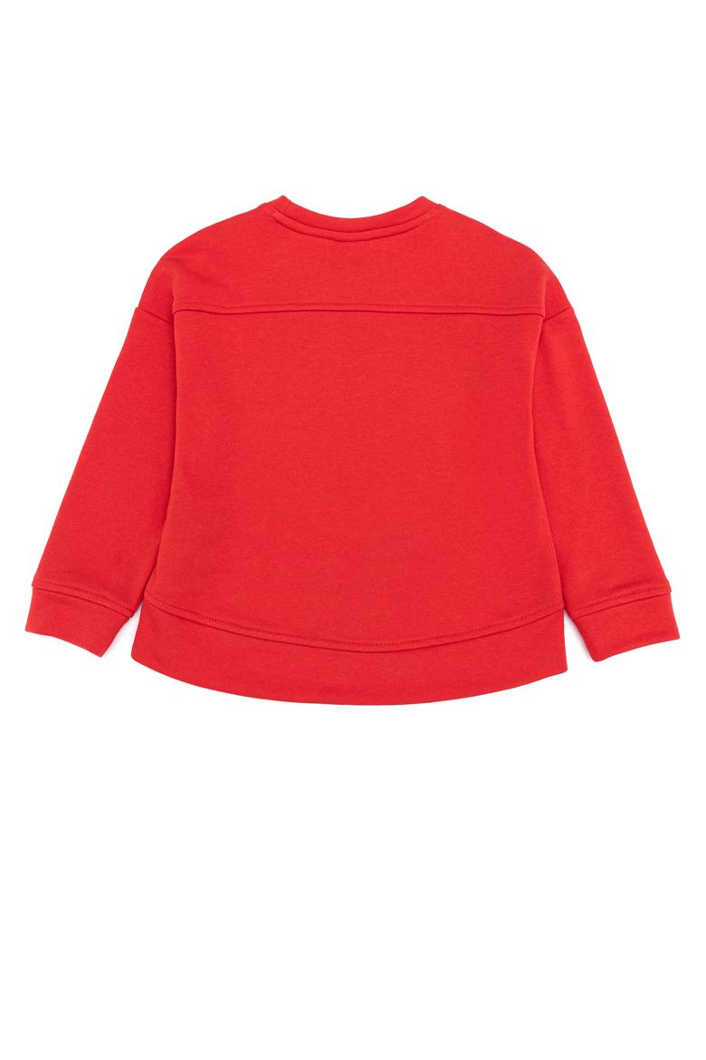 Çocuk Kırmızı Basic Bisiklet Yaka Sweatshirt - 50260923019