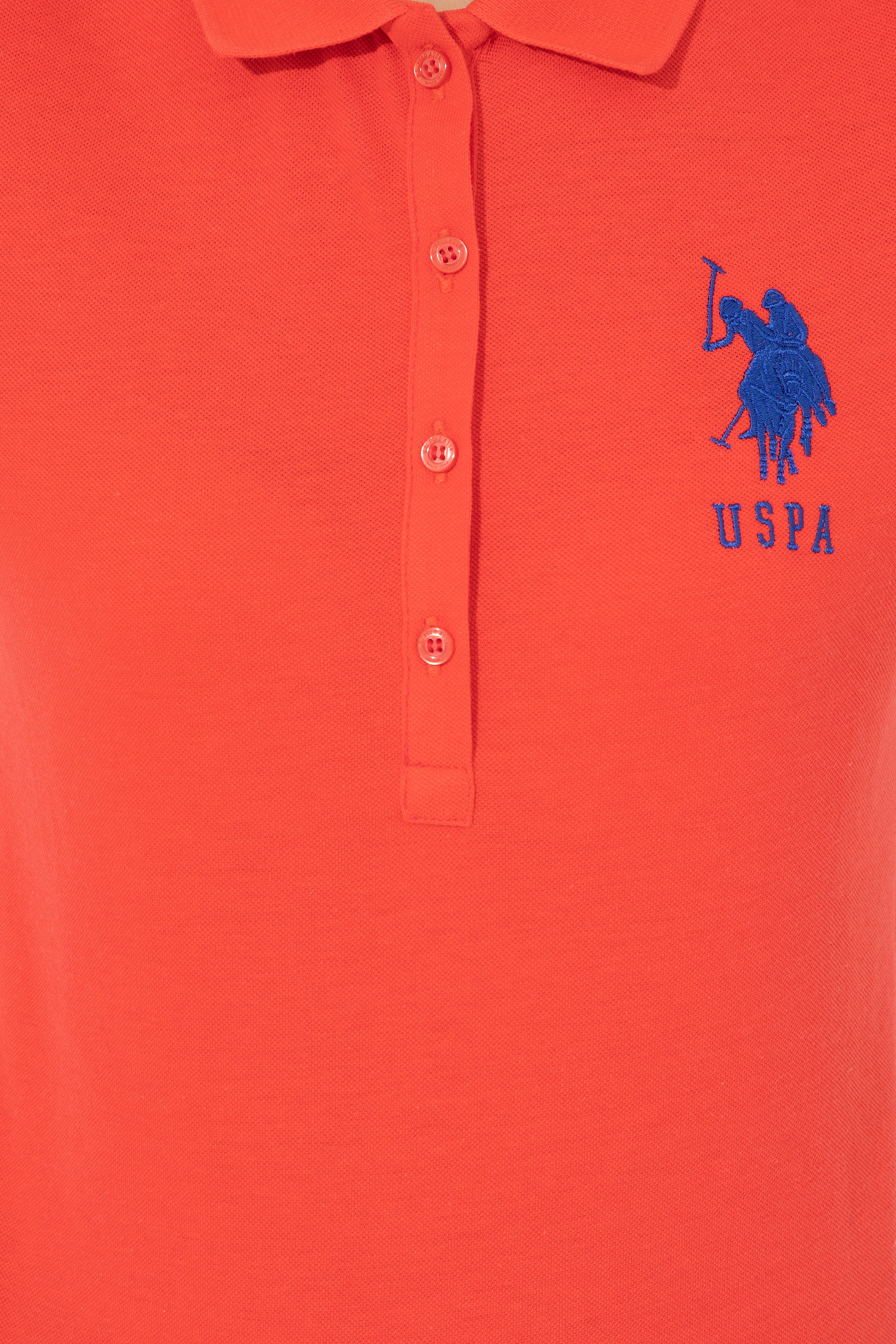 Kadın Kırmızı Basic Polo Yaka Tişört - Image 6