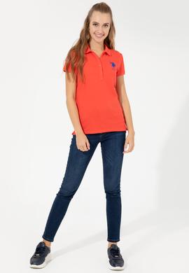 Kadın Kırmızı Basic Polo Yaka Tişört - 50246283101