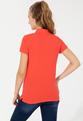 Kadın Kırmızı Basic Polo Yaka Tişört - 50246283101