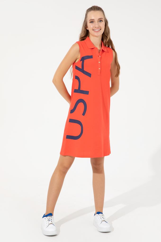 Kadın Kırmızı Polo Yaka Örme Elbise