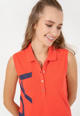 Kadın Kırmızı Polo Yaka Örme Elbise - 50251939048