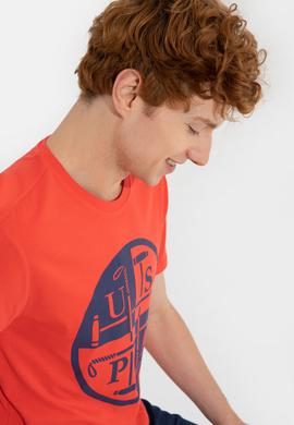 Erkek Kırmızı Bisiklet Yaka Tişört - 50247330175