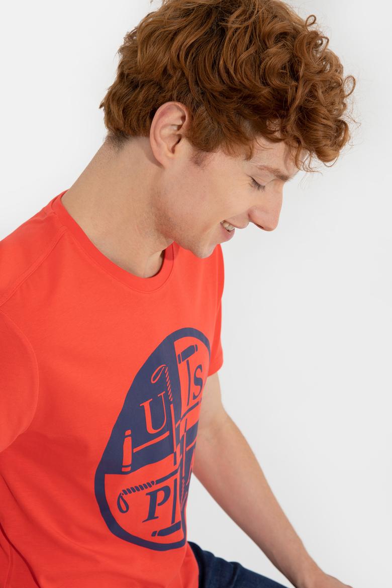 Erkek Kırmızı Bisiklet Yaka Tişört - 50247330175