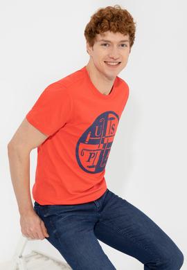 Erkek Kırmızı Bisiklet Yaka Tişört - 50247330175