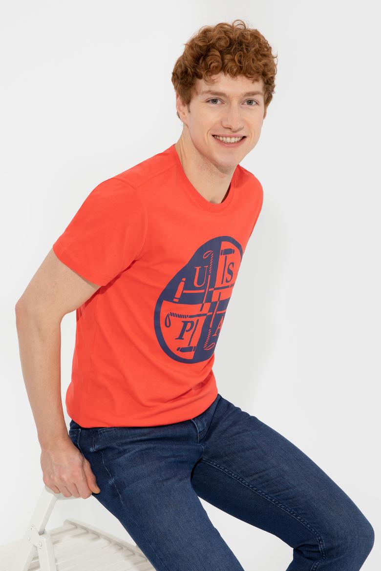 Erkek Kırmızı Bisiklet Yaka Tişört - 50247330175