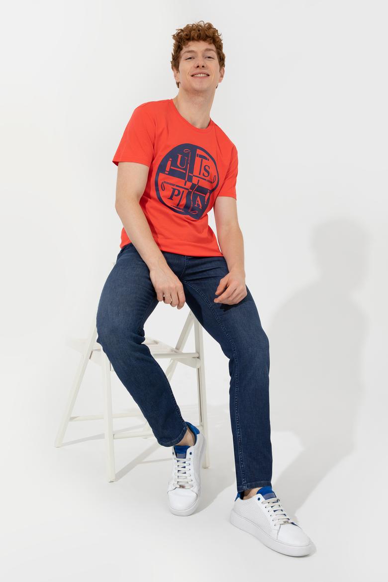 Erkek Kırmızı Bisiklet Yaka Tişört