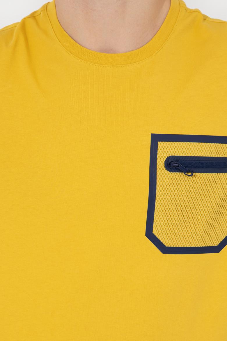 Erkek Safran Bisiklet Yaka Tişört - 50249187017