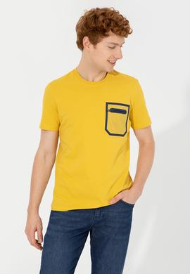 Erkek Safran Bisiklet Yaka Tişört - 50249187017