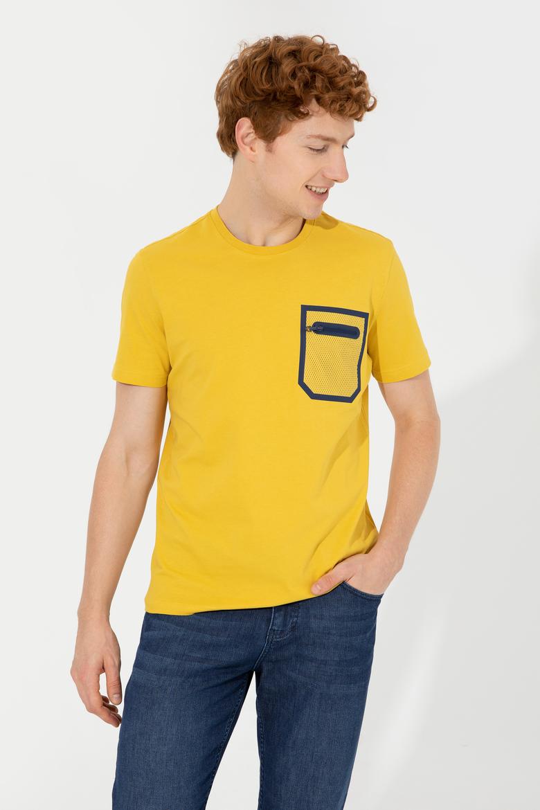 Erkek Safran Bisiklet Yaka Tişört - 50249187017