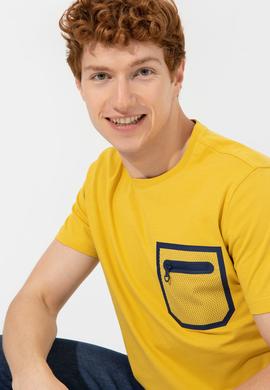 Erkek Safran Bisiklet Yaka Tişört - 50249187017