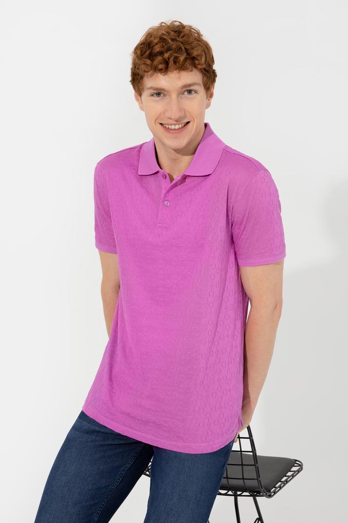 Erkek Menekşe Polo Yaka Tişört