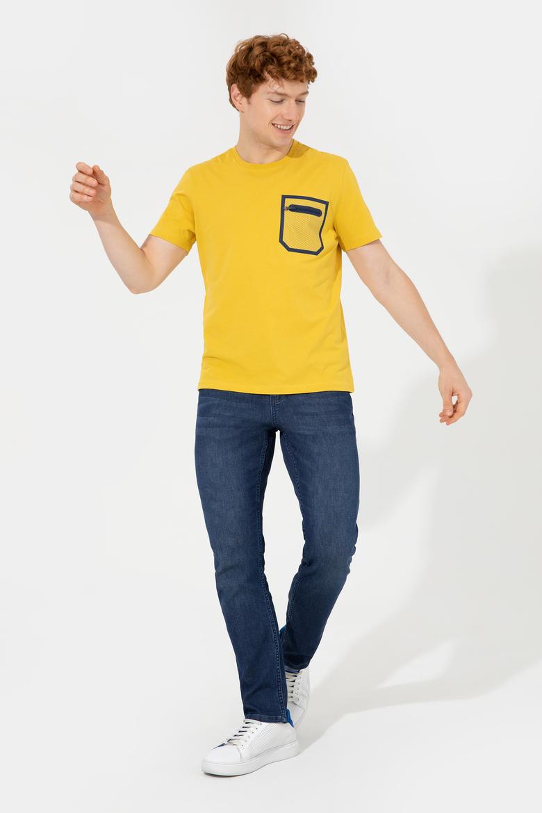 Erkek Safran Bisiklet Yaka Tişört - 50249187017